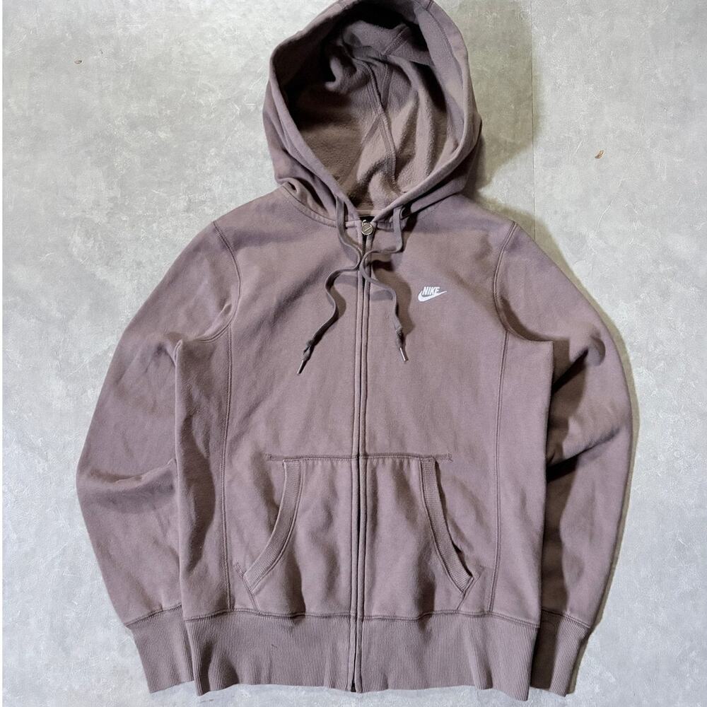2000s Vintage Nike Brown Zip Up Hoodie -M